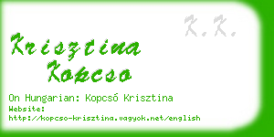 krisztina kopcso business card