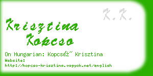 krisztina kopcso business card